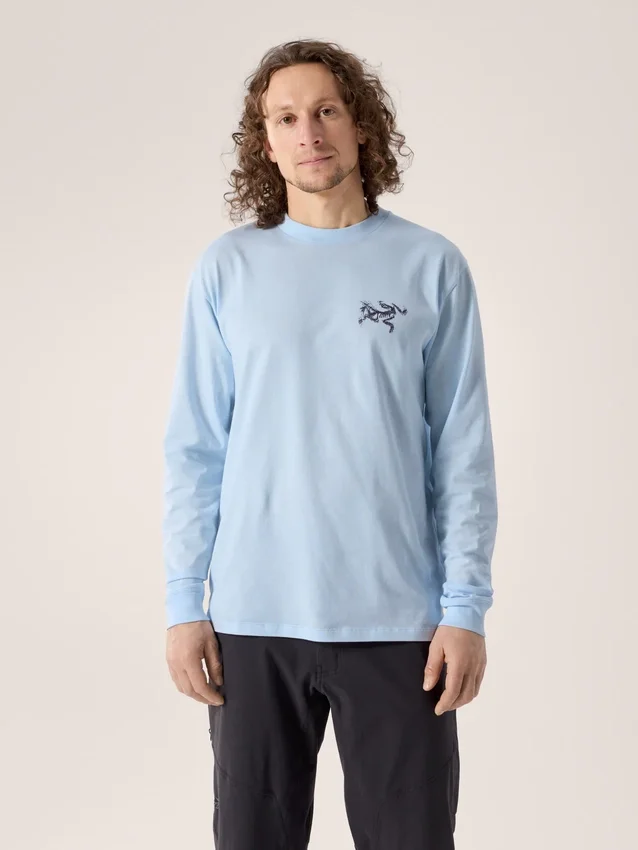 Camisa de manga larga Kragg SL de algodón con estampado de pájaros para hombre