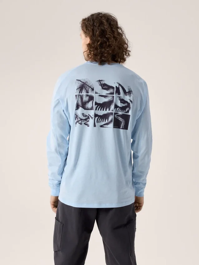 Camisa de manga larga Kragg SL de algodón con estampado de pájaros para hombre
