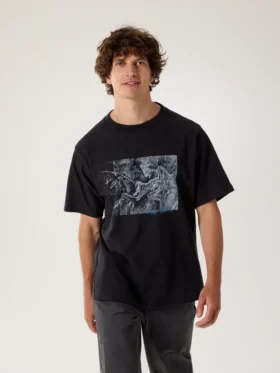 Camisa Kragg Lithographica de algodón para hombre, manga corta