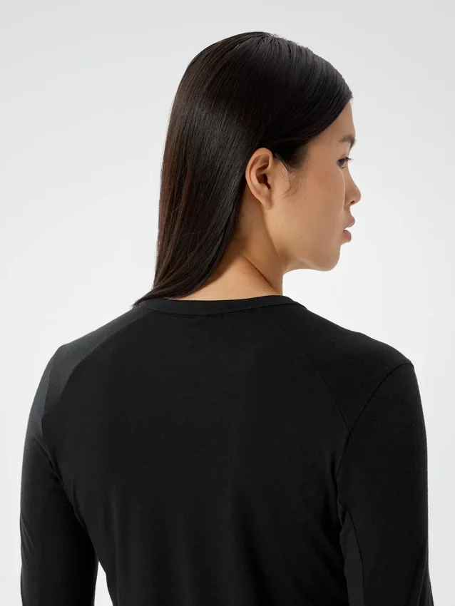 Camiseta de cuello redondo con mangas largas «Frame» para mujer