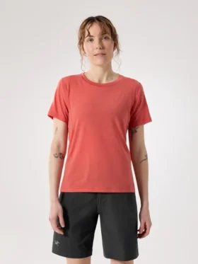 Camiseta de cuello redondo de lana merina «Lana» para mujer, manga corta