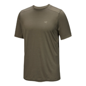 Camiseta de lana merina Ionia de manga corta «Verde oliva»