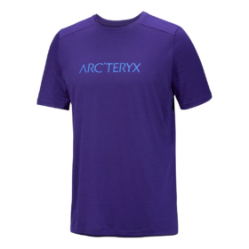 Camiseta de manga corta «Ionia Merino Wool Arc» con logotipo de palabras «Morado»