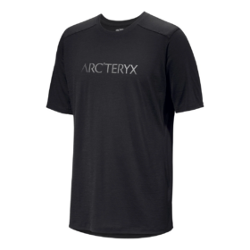 Camiseta de manga corta «Ionia Merino Wool Arc» con logotipo de palabras «Negro»