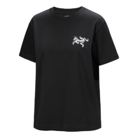 Camiseta de manga corta Kragg Cotton Bird Tile Crew «Negra»