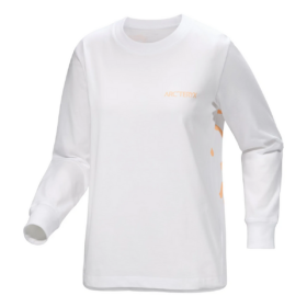 Camiseta de manga larga con cuello redondo «White Orange» de Kragg Cotton Bird
