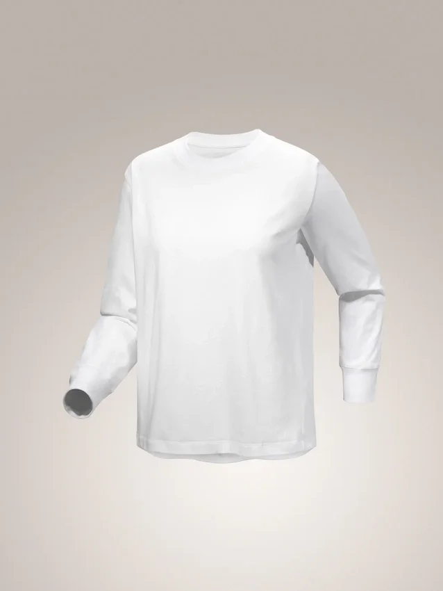 Camiseta de manga larga de algodón Kragg Bird con cuello redondo para mujer