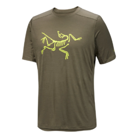 Camiseta Ionia de lana merina con logotipo «Verde oliva»